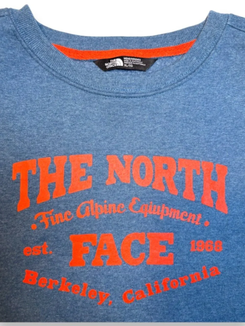 North Face Men’s XL Crewneck Graphic Sweatshirt Cyan Blue Berkeley California